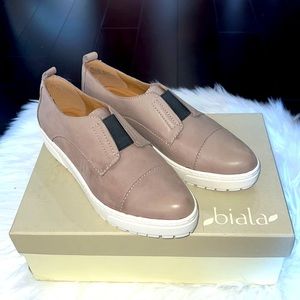 Biala ‘lea’ slip on leather sneakers